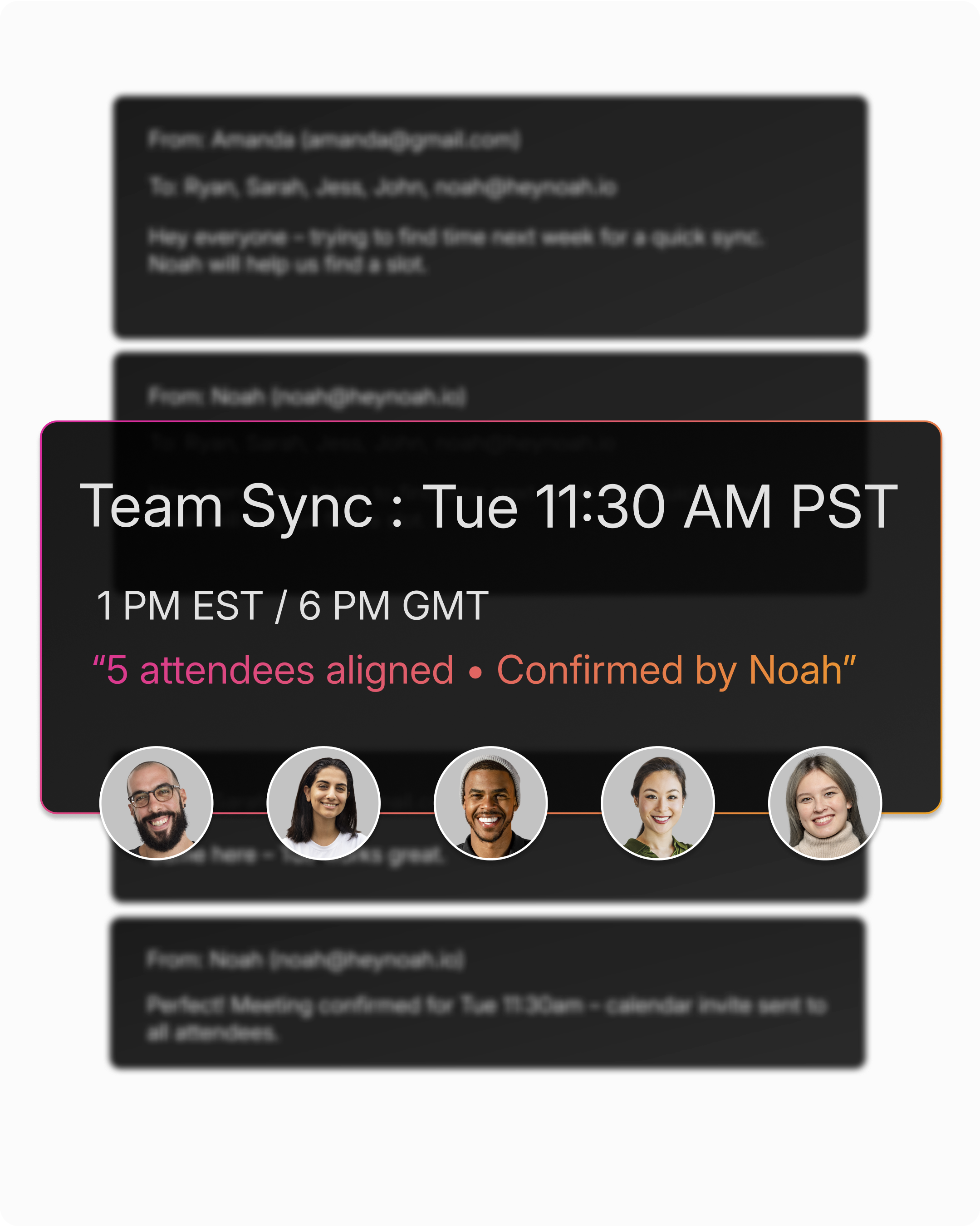 Noah team sync scheduling with attendees